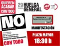 29-M HUELGA GENERAL : MANIFESTACIÓN EN LA PLAZA MAYOR - 18:30H